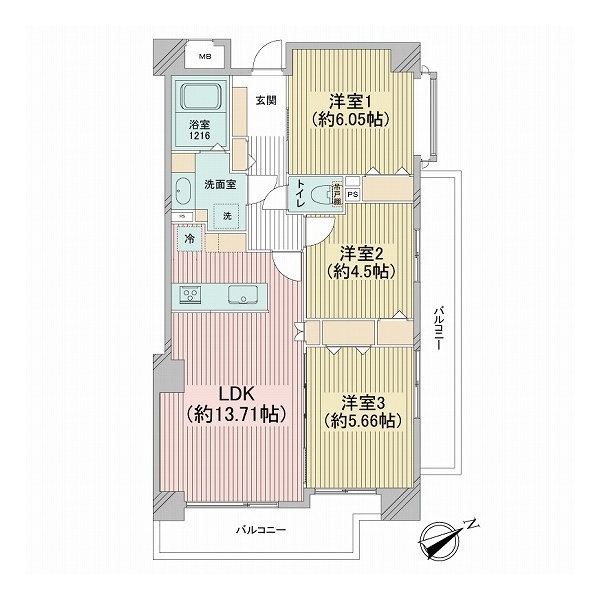 磯子北パーク・ホームズ 間取図