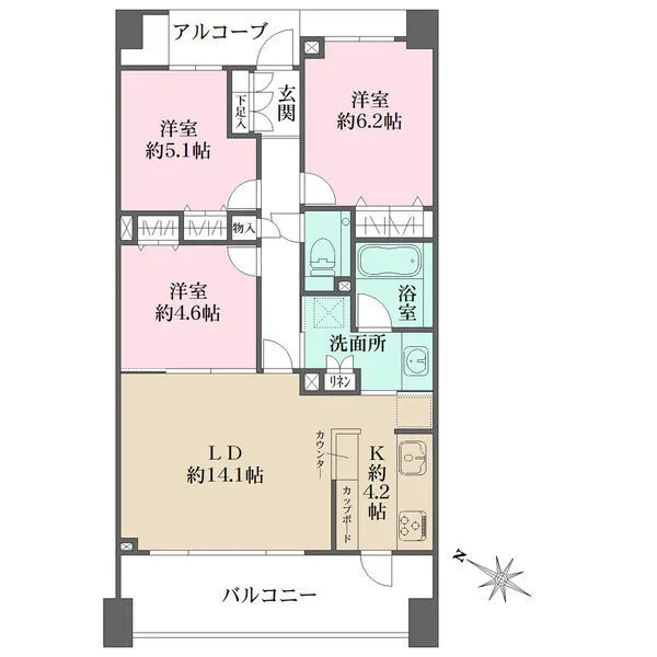 横濱紅葉坂レジデンス壱番館 間取図
