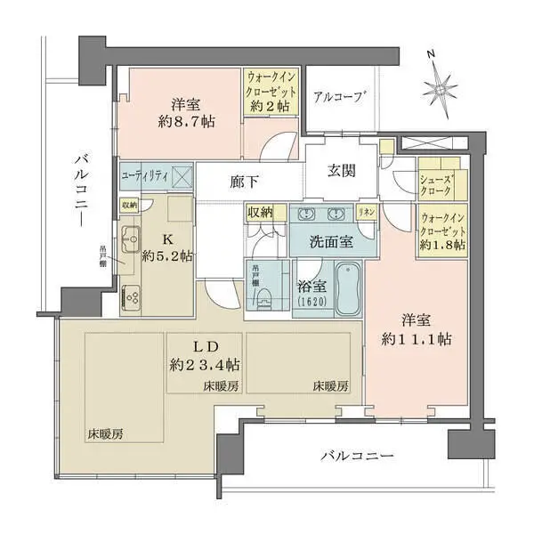 グラングリーン大阪　ＴＨＥ　ＮＯＲＴＨ　ＲＥＳＩＤＥＮＣＥ 間取図