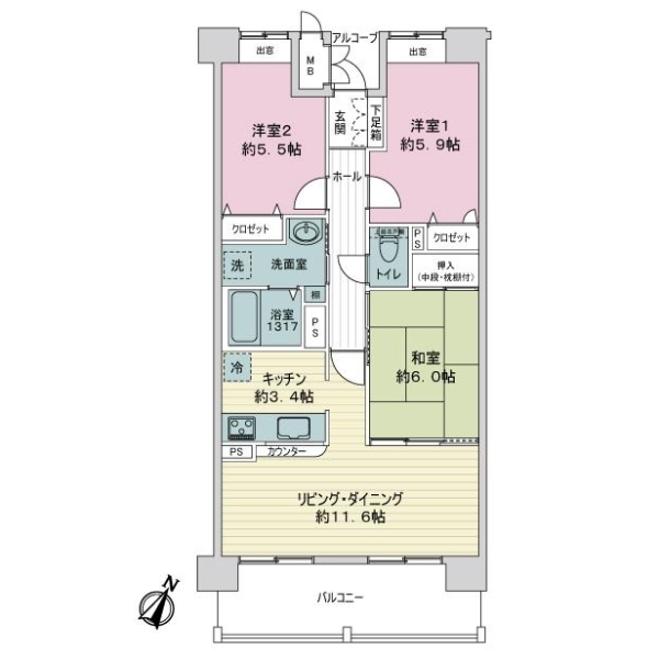 マリナージュ芦屋 間取図