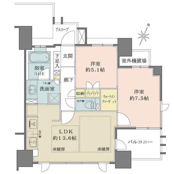 天満橋レジデンス　ブロッサムコート 間取図