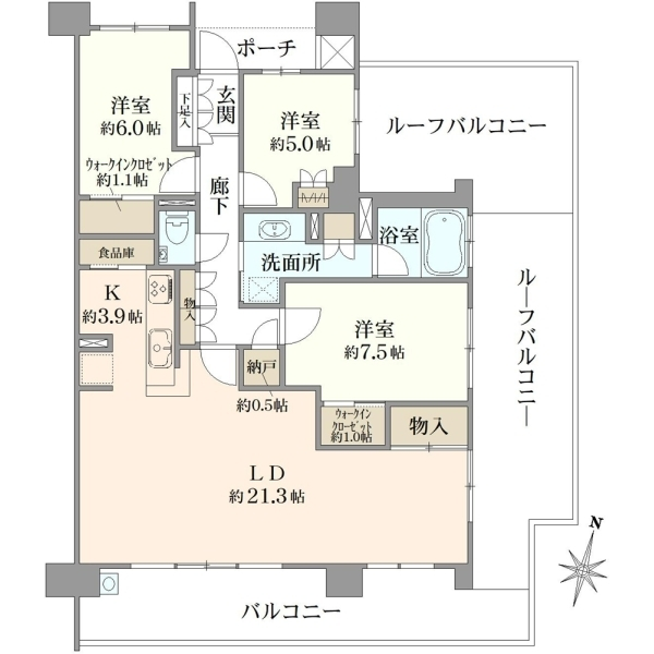プラウド上社 間取図