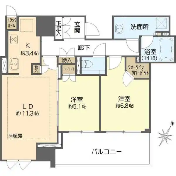クラッシィタワー靱公園 間取図