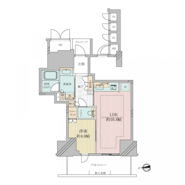 ジオタワー新町 間取図