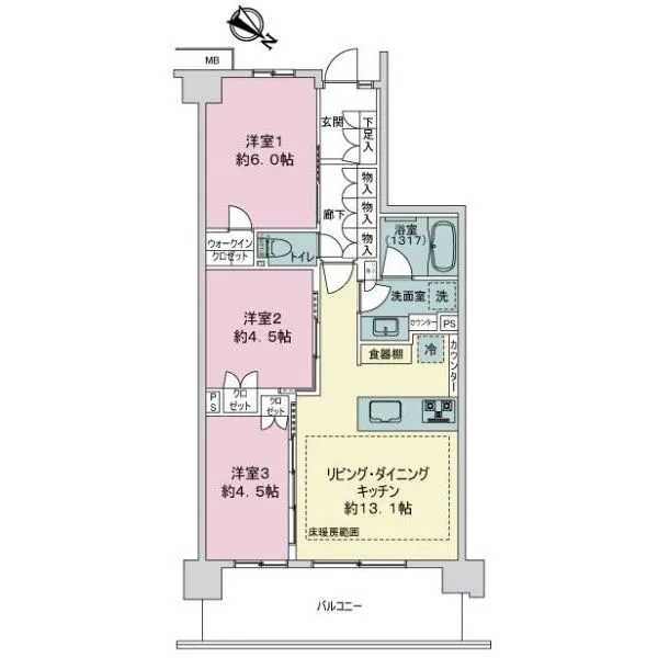 バウス川口新井宿 間取図