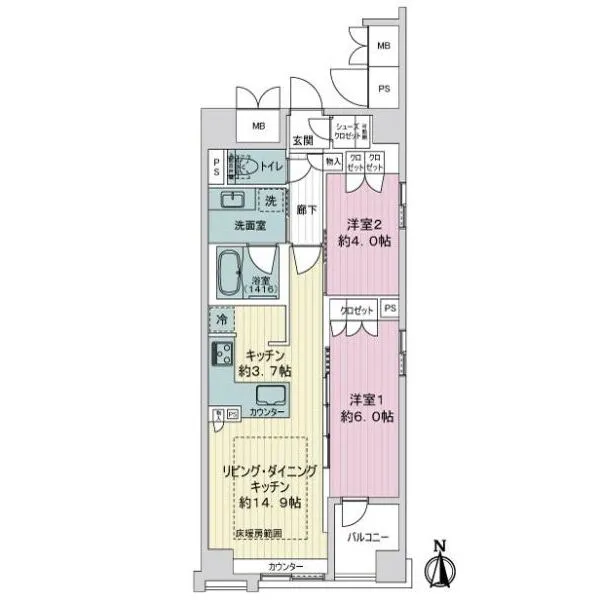 サンメゾン京都堺町通ザ・テラス 間取図