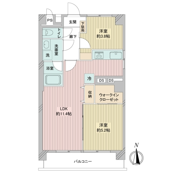 日商岩井方南町マンション 間取図