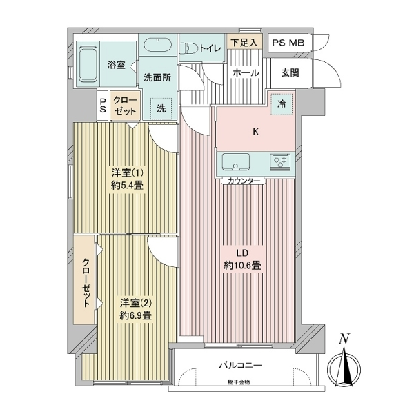 東建島津山南ハイツ 間取図