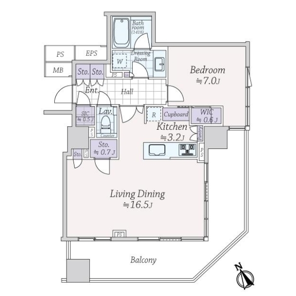 アルビオ・ザ・タワー千代田飯田橋 間取図