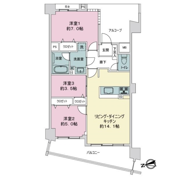 コナ・ヴィレッジ調布国領 間取図