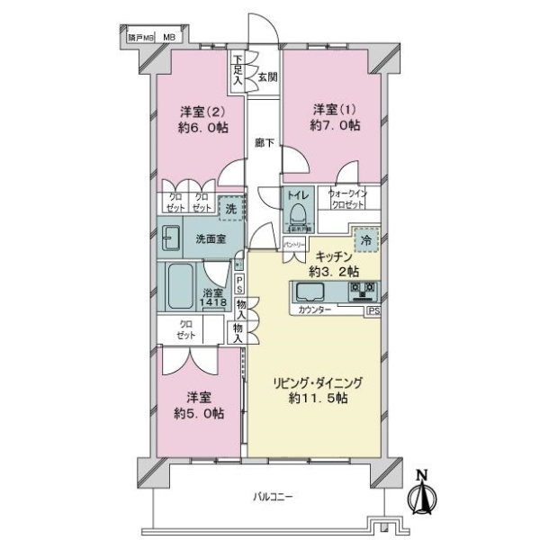 レーベン川崎小田一丁目 間取図
