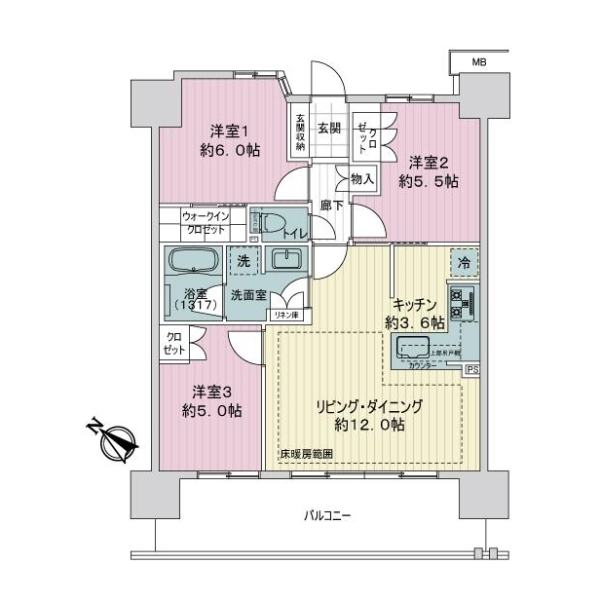 ライオンズ川口並木グランゲート 間取図