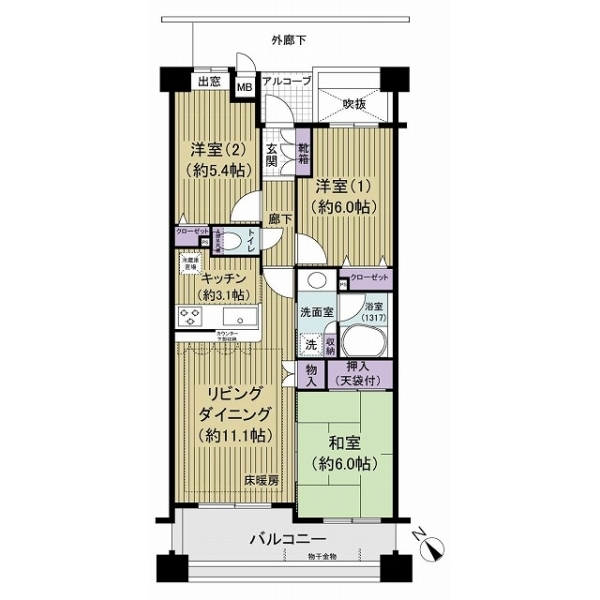 グランシャトレ蘇我 間取図