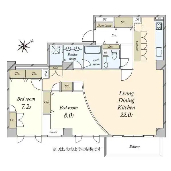 広尾ガーデンヒルズＢ棟 間取図