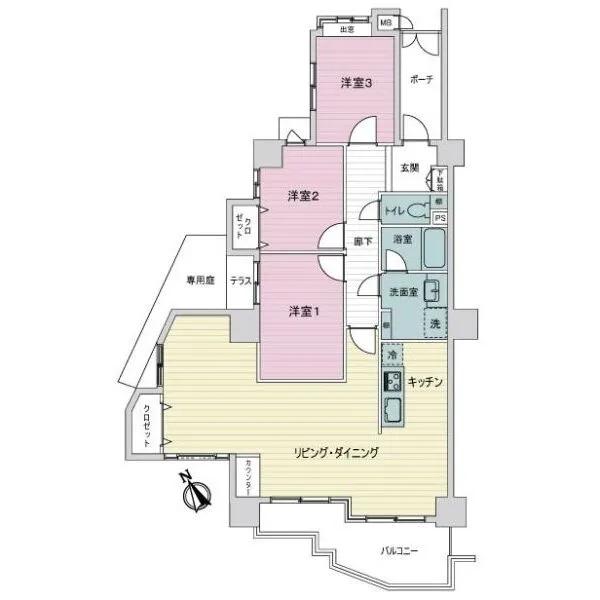 ライオンズマンション川名山 間取図