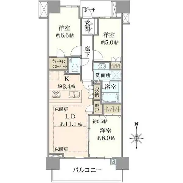プラウド浦和仲町マークス 間取図