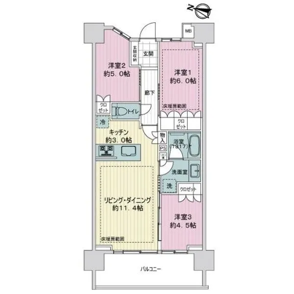 ライオンズ南千住グランプレイス 間取図