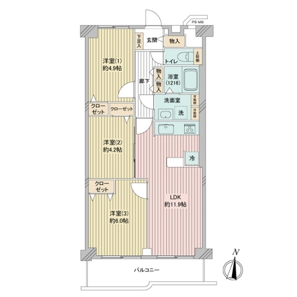 サンハイツ灘 間取図