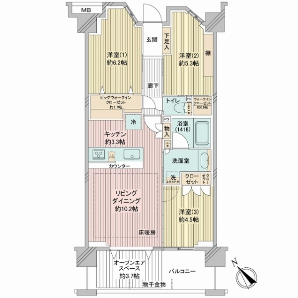 ヴェレーナシティ朝霞 間取図