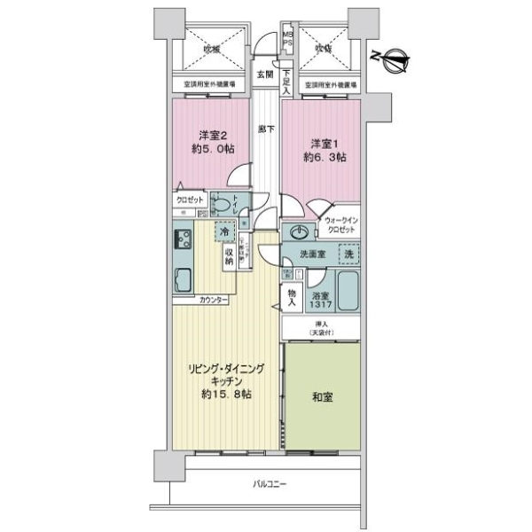 ライオンズマンション大宮高鼻町 間取図
