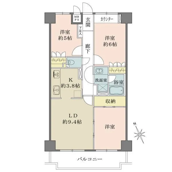藤和シティコープ松戸岩瀬 間取図