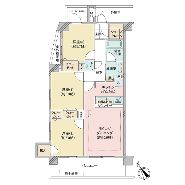 サニーコート清瀬けやき通り 間取図