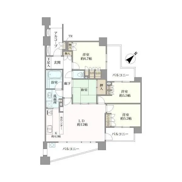 藤和八事緑ケ岡ホームズ 間取図