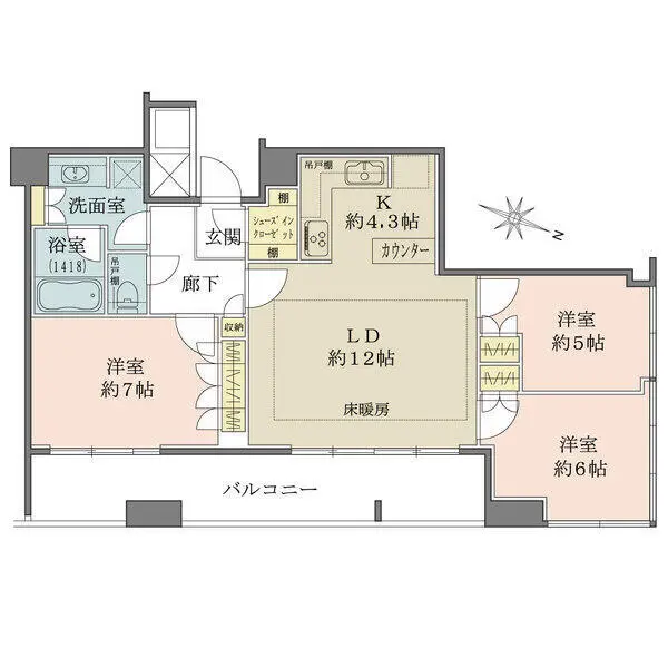 Ｎ４．ＴＯＷＥＲ 間取図