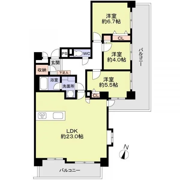 パークシティ松下東棟 間取図