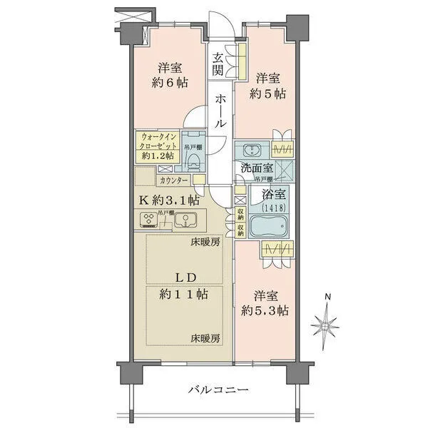 パークホームズ吉祥寺北グランヴィラ 間取図