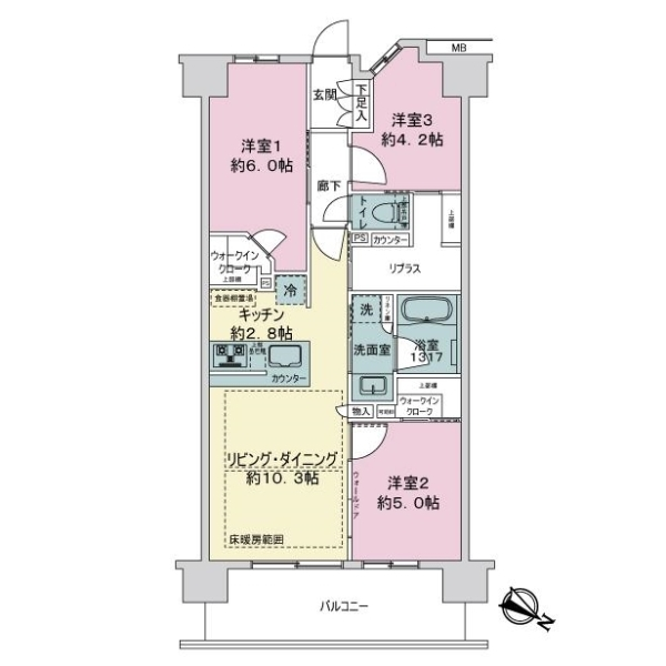サンクレイドル聖蹟桜ヶ丘レジデンス 間取図