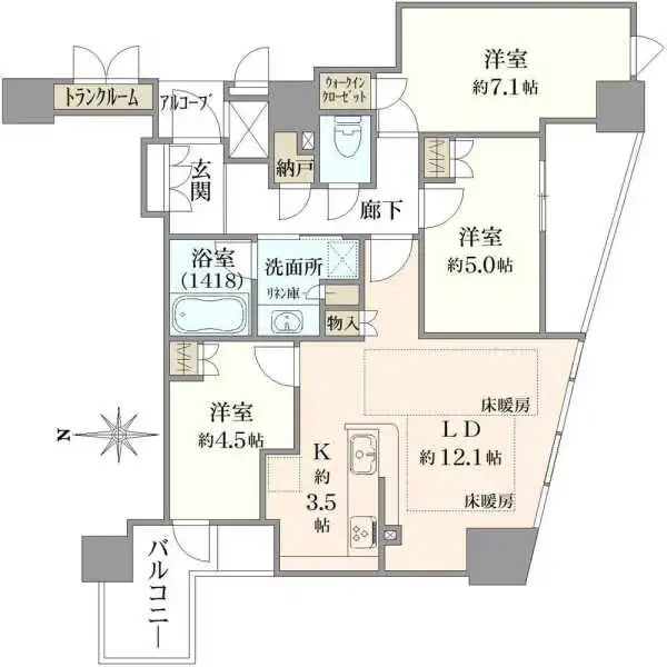 プラウドタワー北浜 間取図