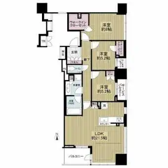 95m23LDKのゆったりとした間取りです
