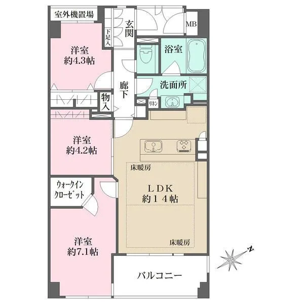 マイキャッスル東長崎デュオ 間取図