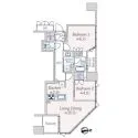 ブランズタワー大阪本町 間取図