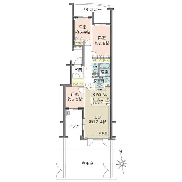 パークシティ浜田山Ａ棟 間取図