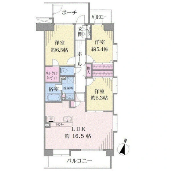 ルイシャトレ鶴見イーストコート 間取図
