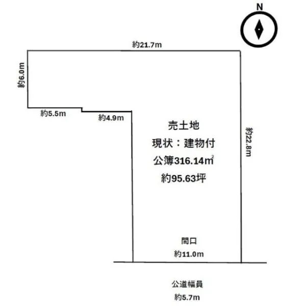 京都市北区紫竹上園生町 間取り図