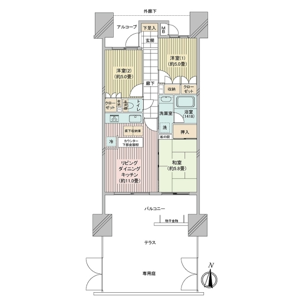 グランイーグル多摩川スカイビュー 間取図