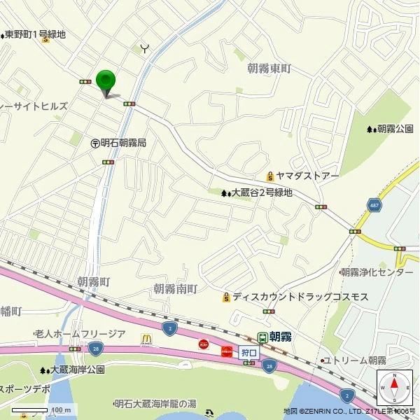 明石市朝霧町２丁目 現地案内図
