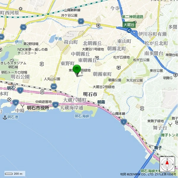 明石市朝霧町２丁目 現地案内図