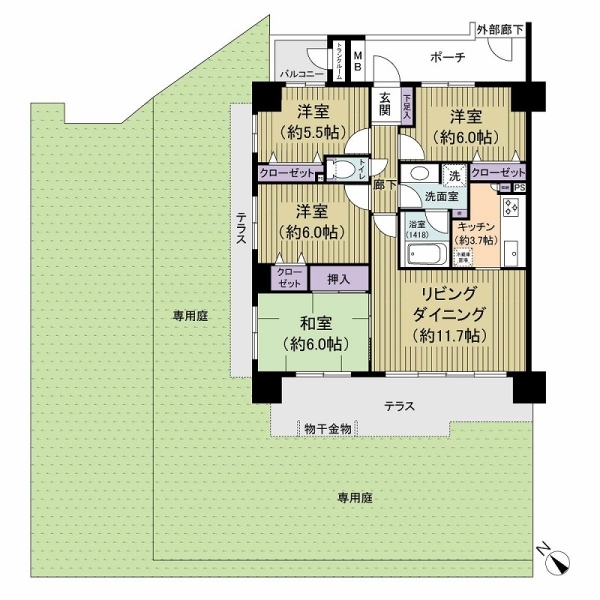 調布多摩川ガーデンフォート 間取図