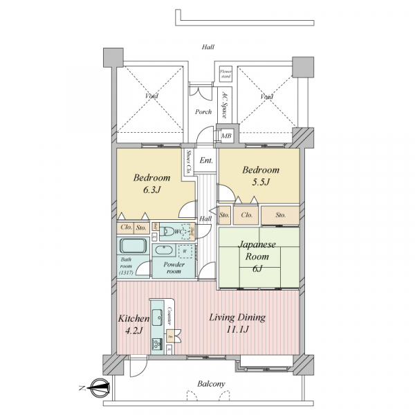 ファミール北大阪ライトコート 間取図