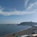 ルックハイツ江ノ島 バルコニーより江の島を望む（天候による）