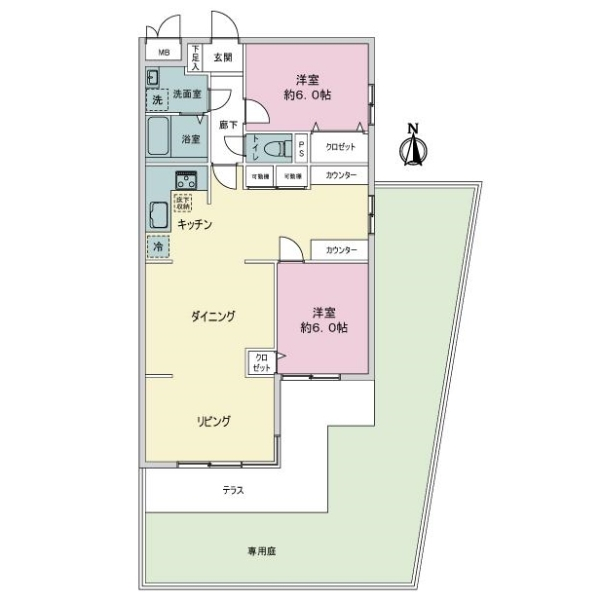 ライオンズマンション天神町 間取図