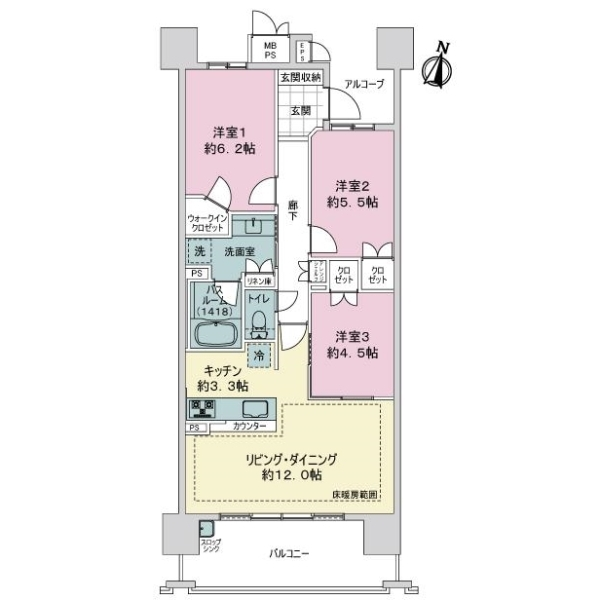ライオンズ守山ディアクオーレ 間取図