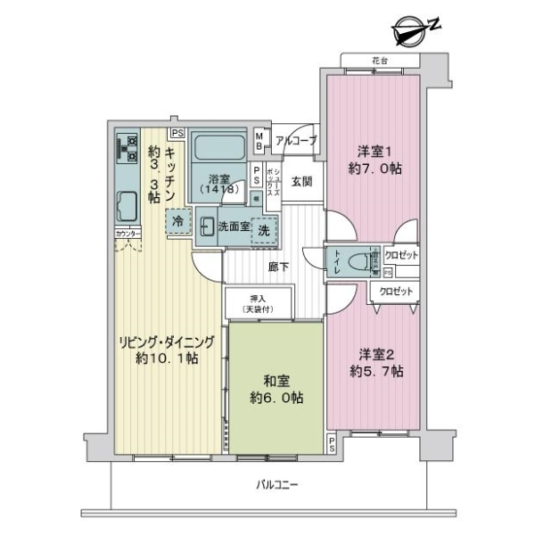 レクセルガーデン武蔵野台 間取図