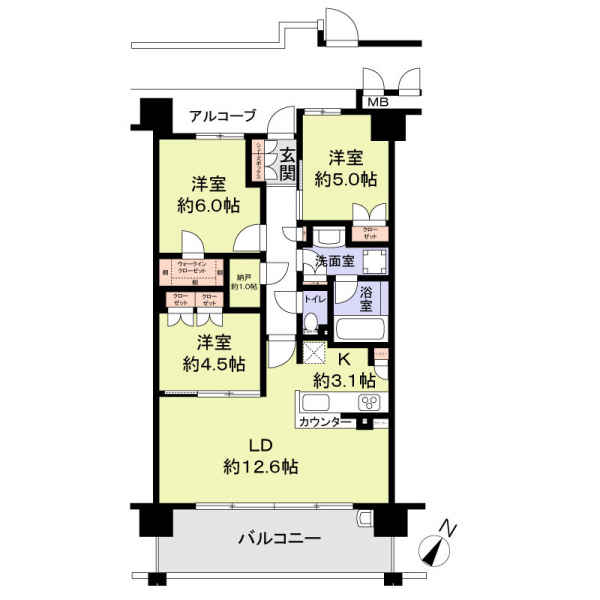 グランカサーレ豊中ヒルズコート 間取図