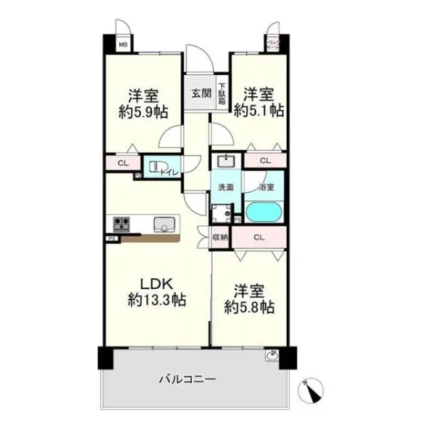 ロイヤル西宮セレーノ 間取図