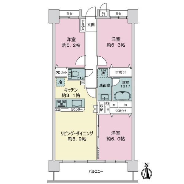 ライオンズガーデン久地 間取図